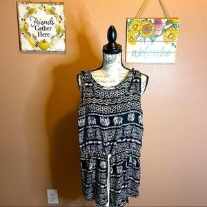 Papaya black and white romper